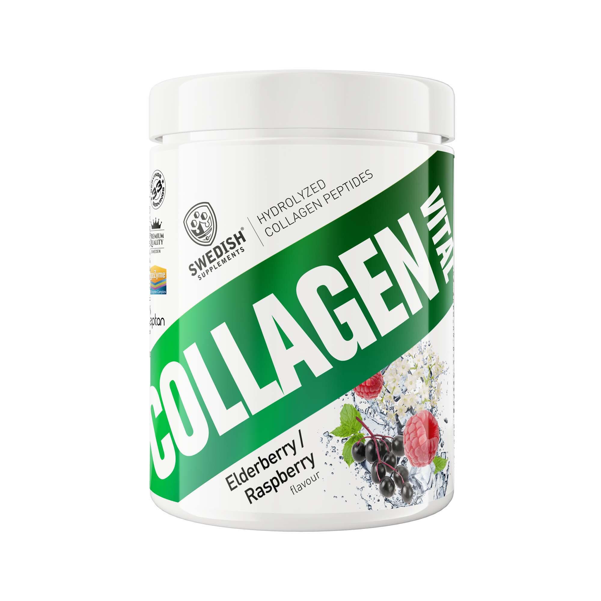 Kosttillskott Swedish Supplements Collagen Vital Elderberry/Raspberry 400g