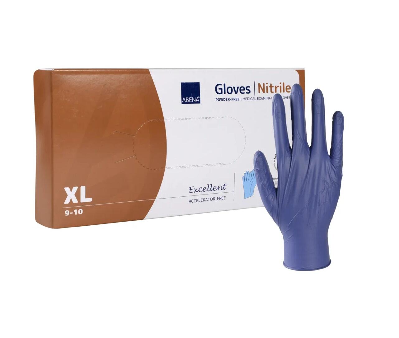 Engångshandskar Nitril Abena Excellent Acceleratorfri Pulverfri Blå XL 50st Engångshandskar Nitril Abena Excellent Acceleratorfri Pulverfri Blå XL 50st