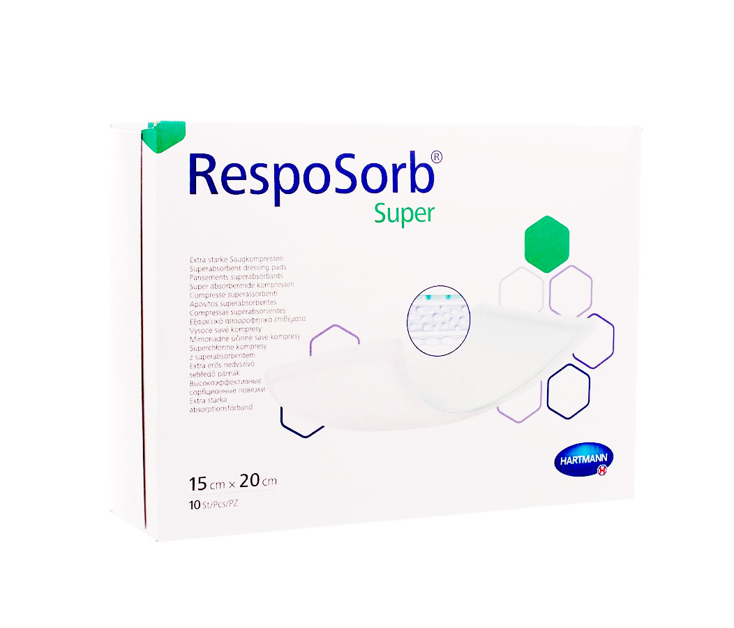 Absorptionsförband RespoSorb Super med Superabsorbenter Steril 15x20cm 10st