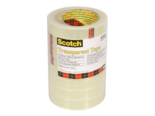 Kontorstejp Scotch 550 Transparent 66mx19mm