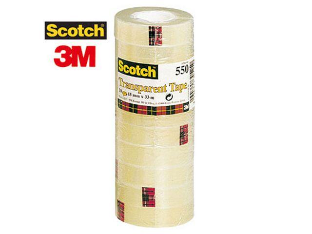 Kontorstejp Scotch 550 Transparent 33mx15mm