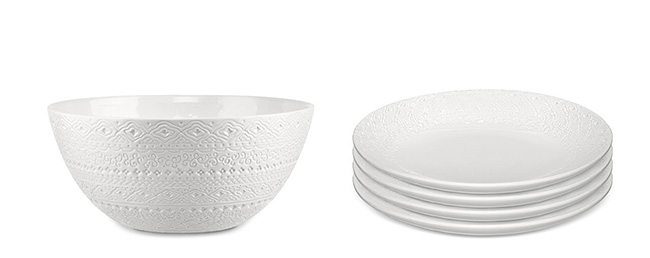 Servis set Skål & Tallrik Cult Design Orient Vit 5 delar