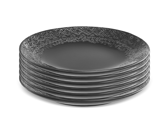 Servis set Tallrik Cult Design Orient Asfalt 27cm 6 delar
