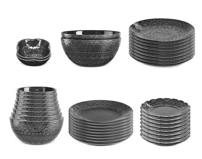 Servis set Tallrik, Assiett & Skål Cult Design Orient Asfalt 36 delar