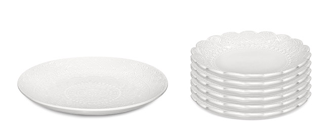 Servis set Fruktfat & Assiett Cult Design Orient Vit 7 delar