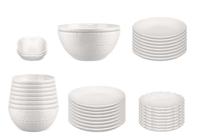 Servis set Tallrik, Assiett & Skål Cult Design Orient Vit 36 delar