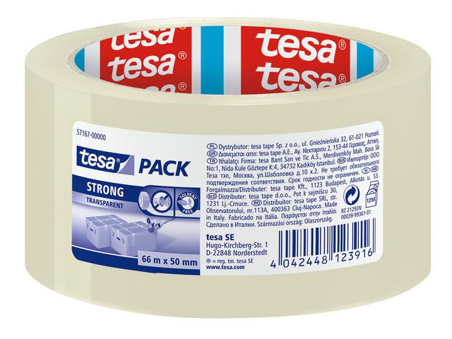 Packtejp Tesa Strong Klar 50mmx66m