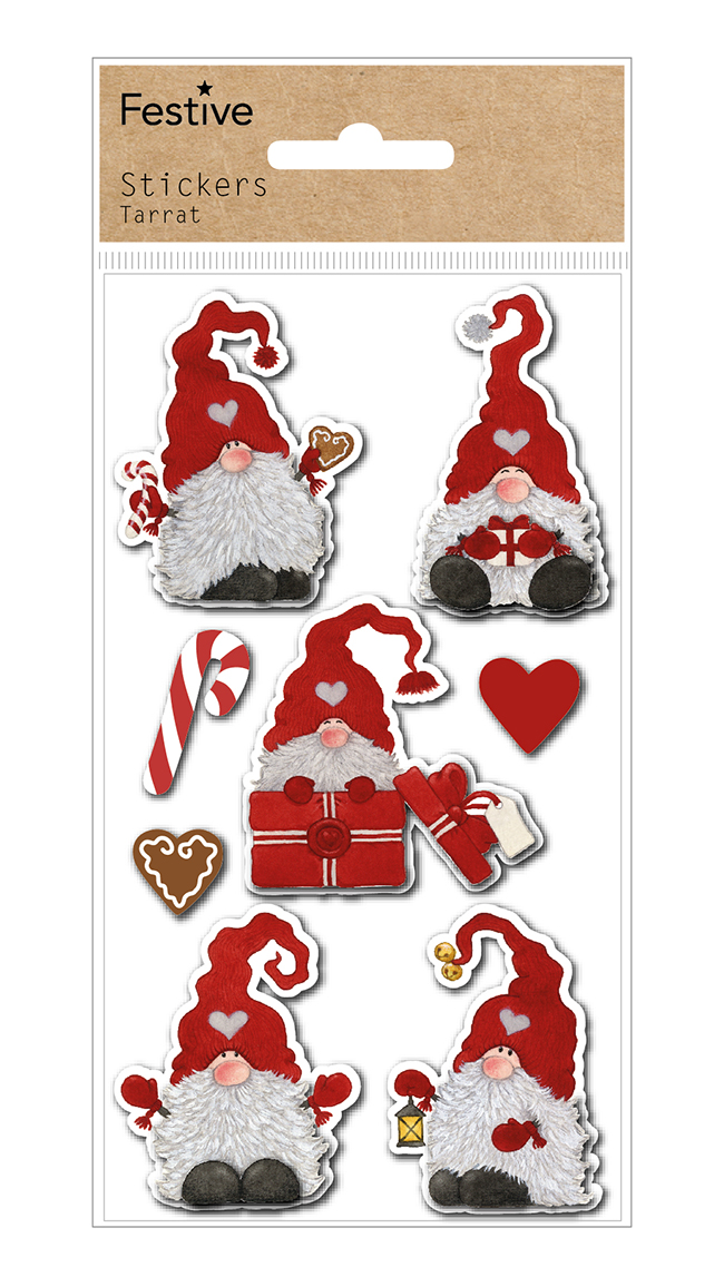 Julstickers Hedlunds 3D Tomtar JB 8x15cm