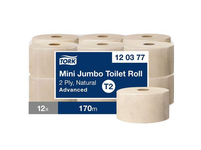 Toalettpapper Tork Mini Jumbo Advanced T2 Natur 12rl