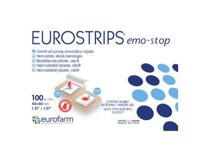 Injektionsplåster Eurostrips Emo-Stop Steril 40x40mm 100st
