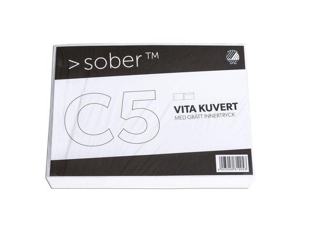 Kuvert Sober C5 FH 80g Vit 100st