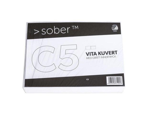 Kuvert Sober C5 FH 80g Vit 10st
