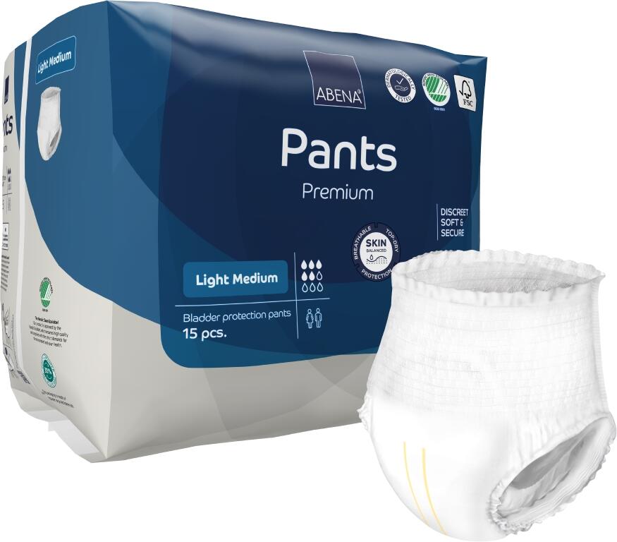 Engångsbyxa Abena Pants Premium Light 5 Droppar Vit M 15st