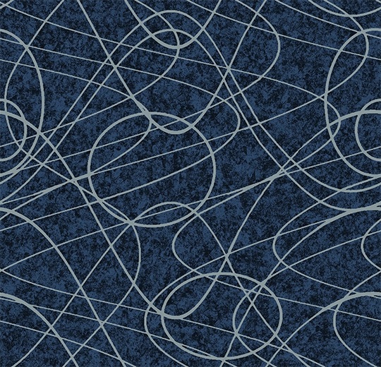 Textilgolv Forbo Flotex Geometric-Graphic 780007 Swirl Sapphire 200cm