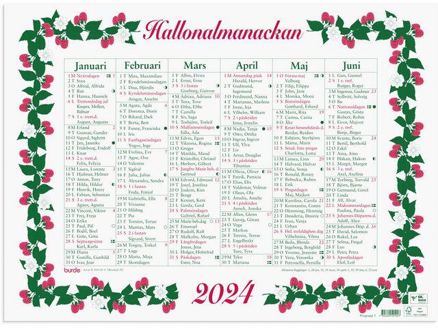 Väggkalender Burde Stora Hallonalmanack - 5010
