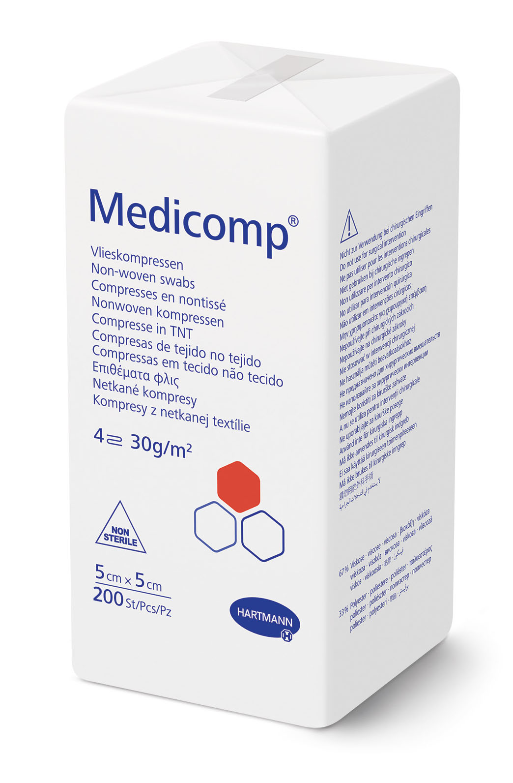 Kompress Medicomp Non-woven Steril 4-lag 5x5cm 200st