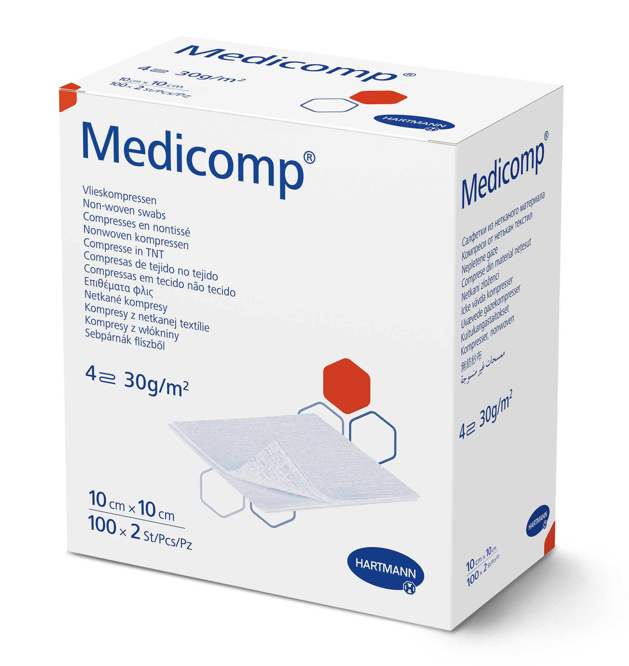 Kompress Medicomp Non-woven Steril 4-lag 10x10cm 200st