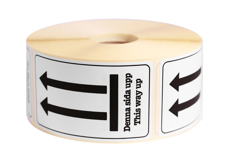 Transportetiketter ´Denna sida upp/This way up´ Vit 70x120mm 1000st