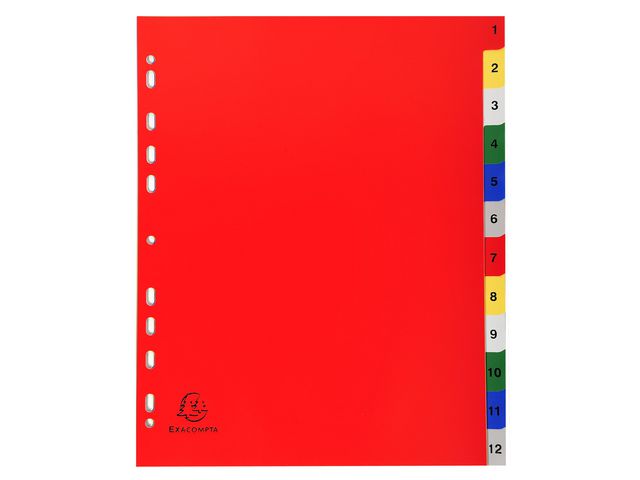Plastregister Exacompta PP A4+ 1-12 Fickor