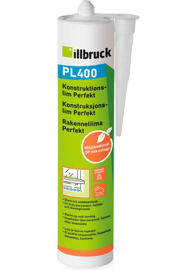 Konstruktionslim Illbruck PL400 Perfekt Vit 300ml