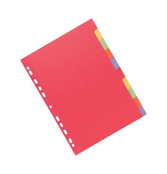 Kartongregister Färger A4 10-Flik