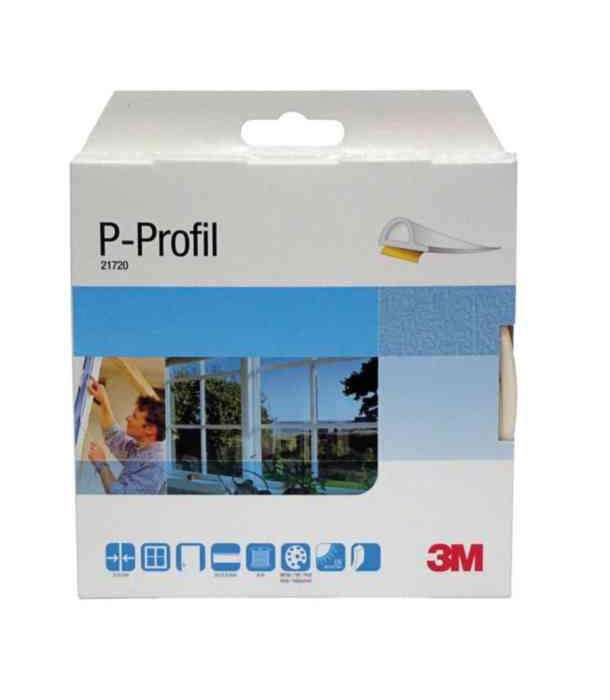 Tätningslist 3M P-profil Vit 9x5.5mmx24m