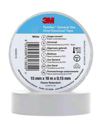 Eltejp 3M Vit 15x10m Eltejp 3M Vit 15x10m