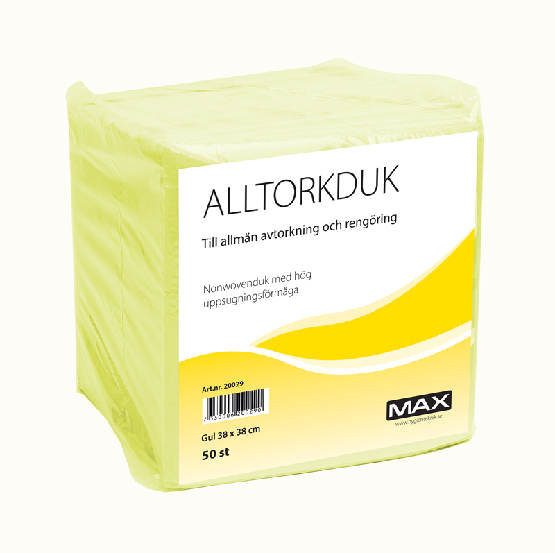 Alltorkduk Max Gul 38x38cm 50st