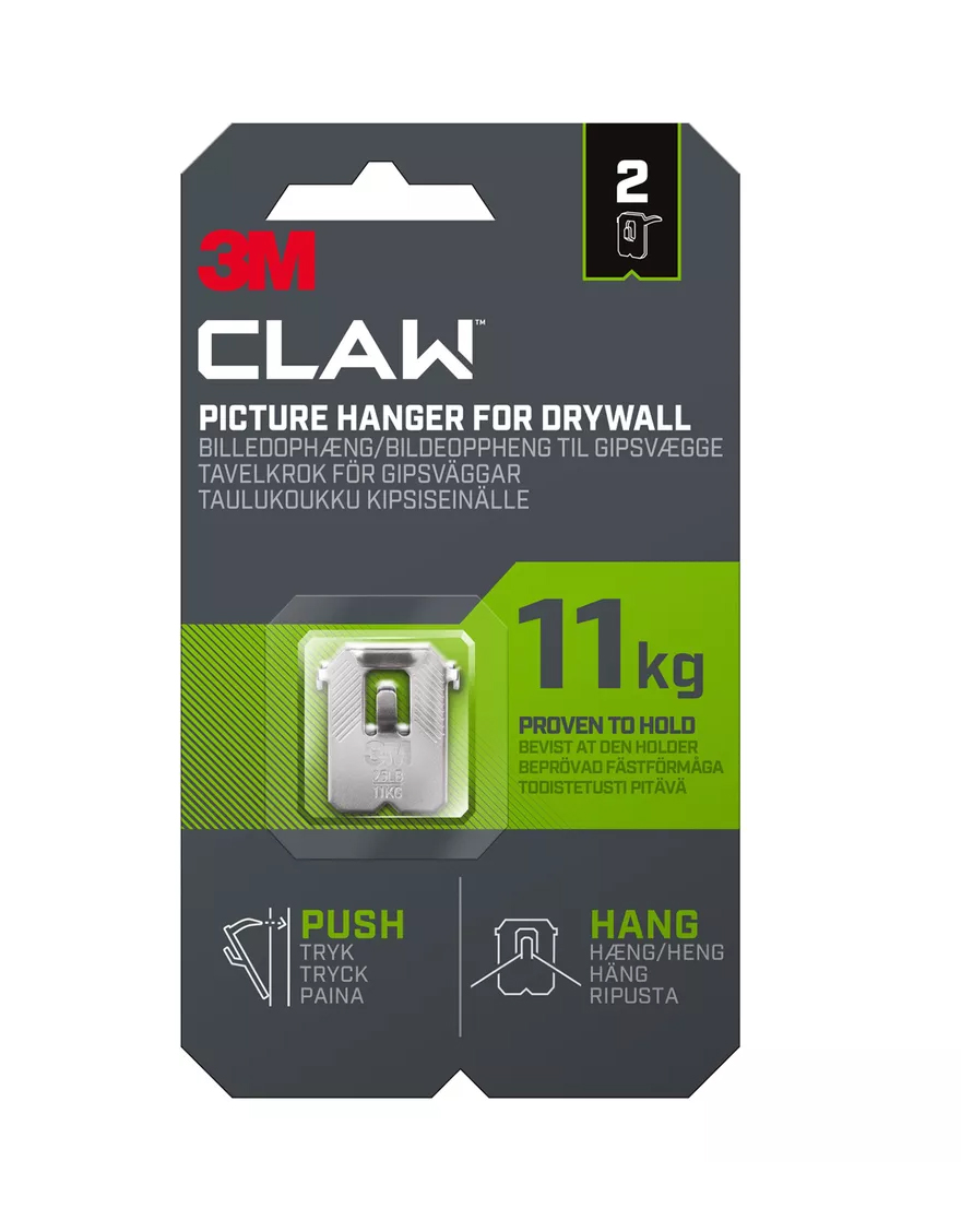Tavelkrok 3M Claw för Gipsvägg 11kg 2st