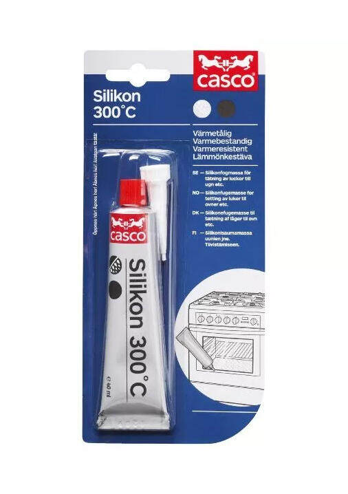 Silikon Casco Svart 300ºC 40ml