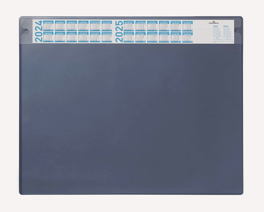 Skrivunderlägg Durable Årskalender och Borttagbar Klaff Mörkblå 650x520mm