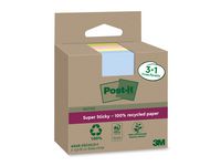 Notes Post-it SS 76x76mm Recycled Sorterade Färger 4st