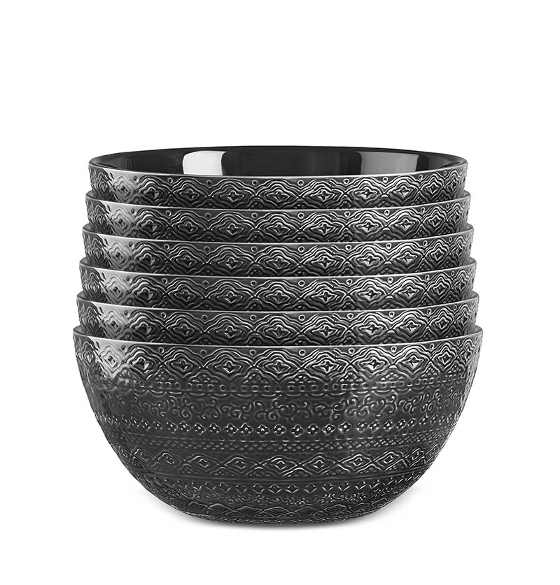 Servis set Skål Stor Cult Design Orient Asfalt 6 delar