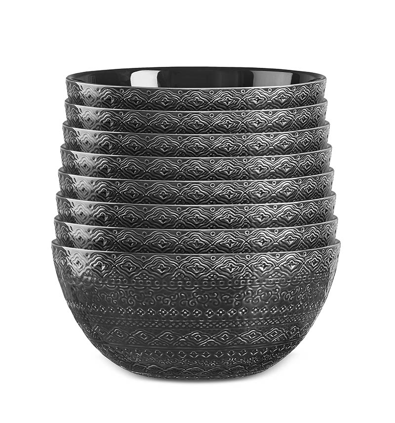 Servis set Skål Stor Cult Design Orient Asfalt 8 delar