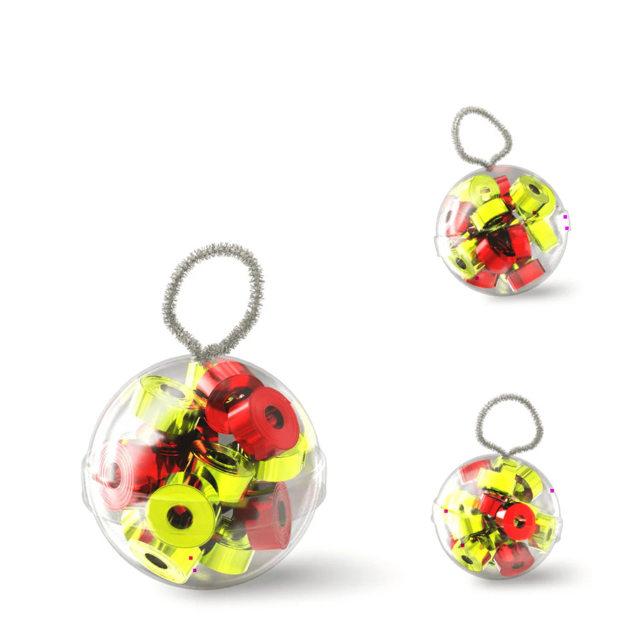 Konfetti Myclick FX Streamer Boll Metallic Guld-Röd 8st