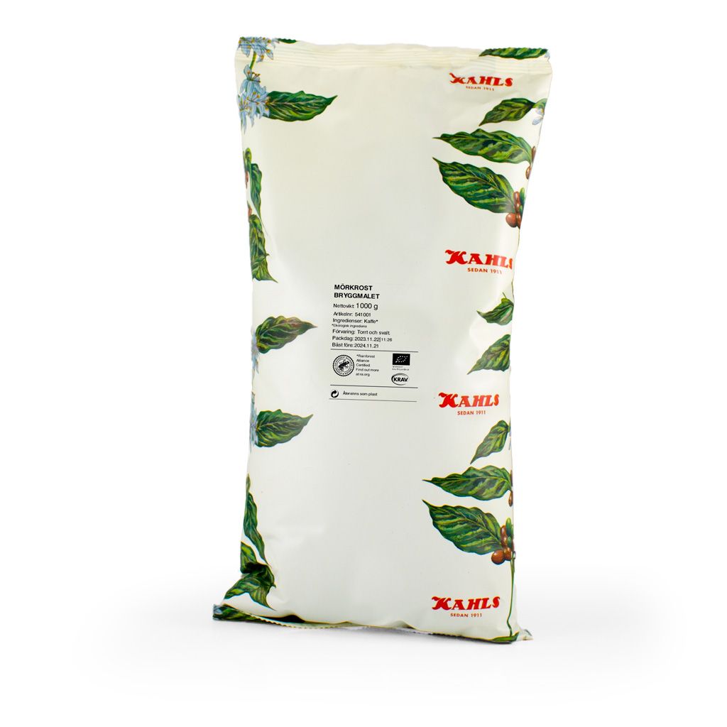 Kaffe Kahls Mörkrost Bryggmalet RFA SG & KRAV 1kg