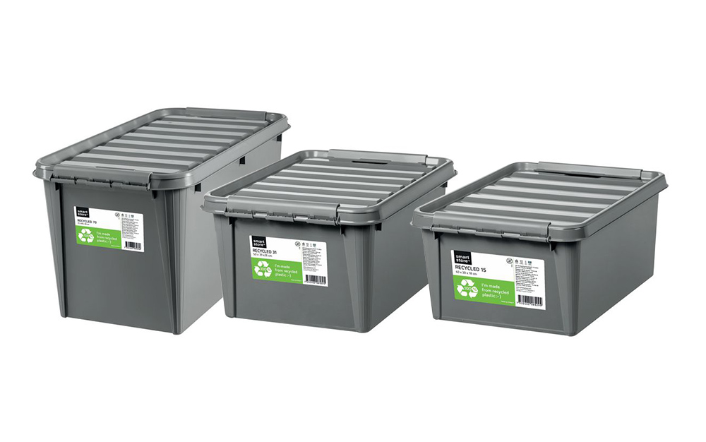 Plastlåda Nordic Brands Smartstore Eco 14L med Lock Grå