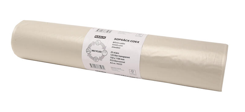 Sopsäck Max Prima Coex Transparent 125L 25st/rl