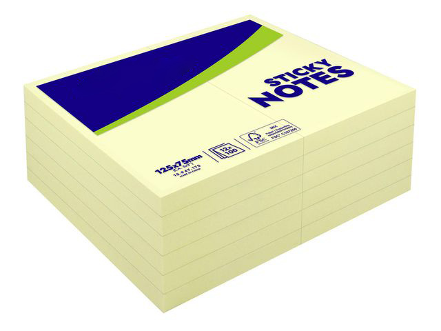 Notes standard Gul 75x125mm 12st