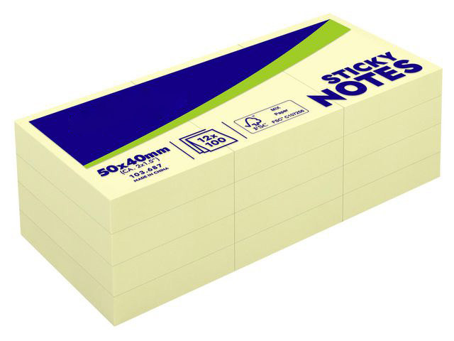 Notes standard Gul 40x50mm 12st