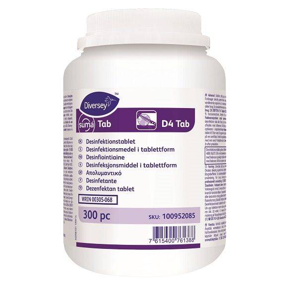 Desinficeringsmedel Diversey Suma Tab D4 300st