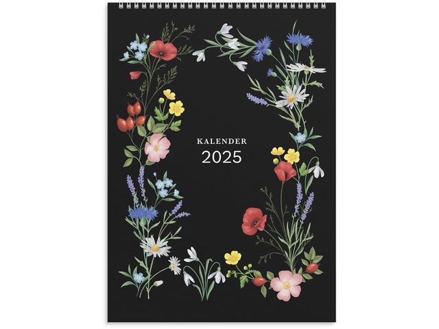 Väggkalender Burde Illustrerad Blomster 2025