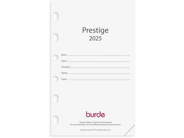 Systemkalender Burde Compact Prestige Kalendersats 2025