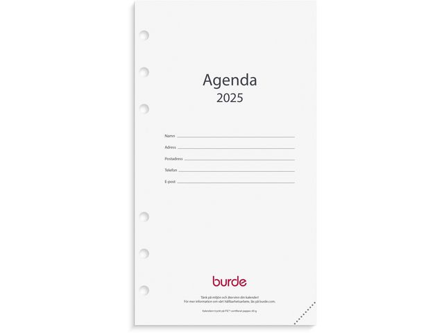 Kalendersats Burde Regent Agenda 2025