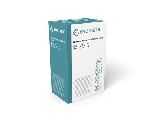 Absorberande Förband Evercare Häftande Duschbart 10x15cm 50st