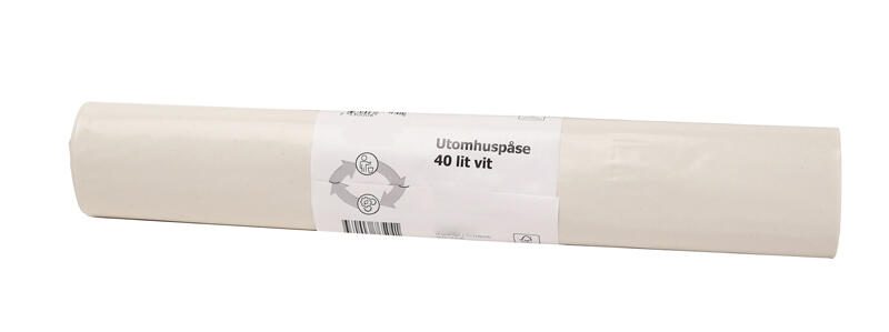 Papperskorgspåse Max Utomhuspåse RLLDE Vit 33my 40L 10st/rl
