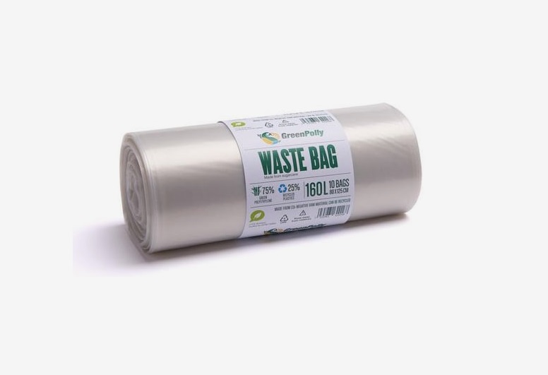Avfallspåsar GreenPolly med Knyt Transparent 160L 10st/rl