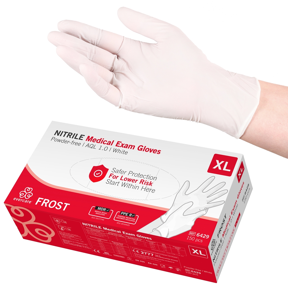 Handske Evercare Nitril Frost Vit AQL 1.0 XL 150st