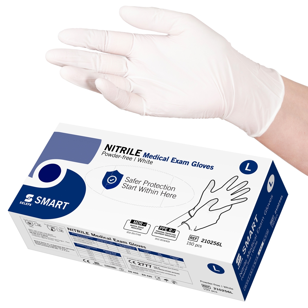 Handske Selefa Nitril Smart Vit AQL 1.5 L 150st