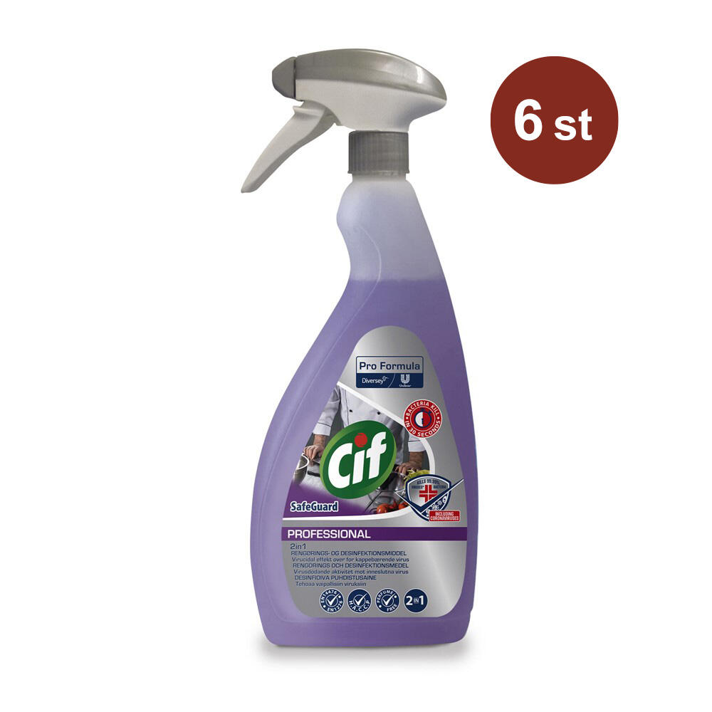 Desinfektionsmedel Diversey Cif Pro Formula Safeguard 2in1 Cleaner 750ml Desinfektionsmedel Diversey Cif Pro Formula Safeguard 2in1 Cleaner 750ml